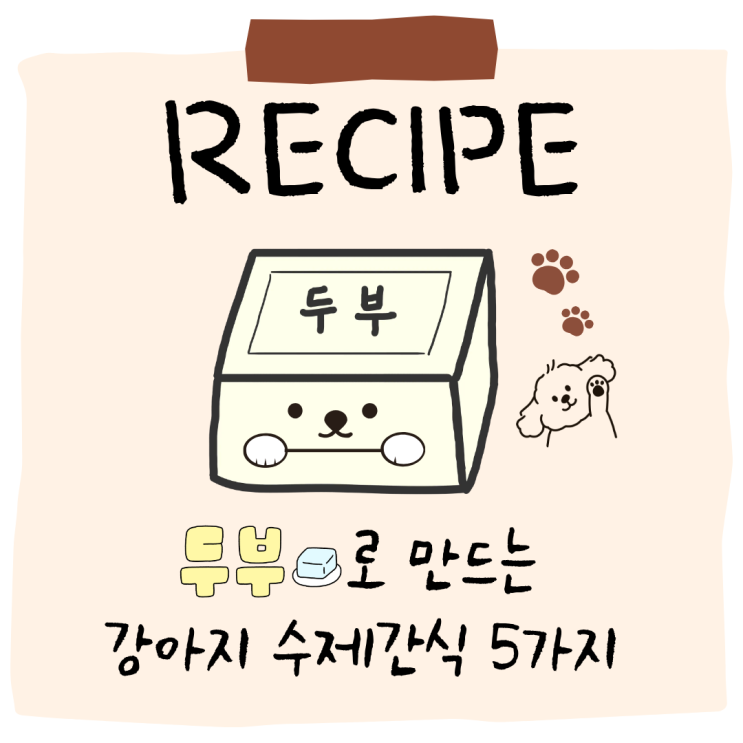  수영애견미용학원에서 알려주는 강아지두부 간식 레시피 5가지