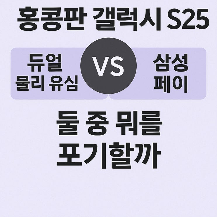  홍콩판 갤럭시 S25, 듀얼유심과 삼성페이 중 무엇을 포기해야 할까