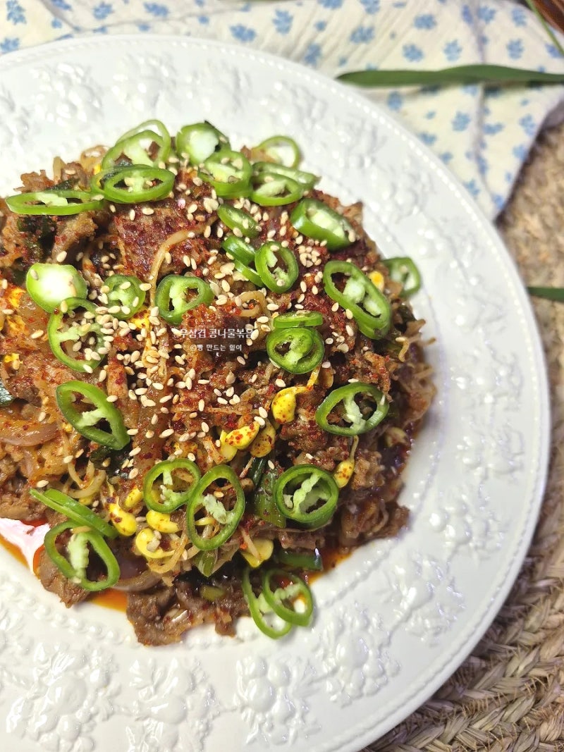 콩불 레시피 우삼겹 콩나물볶음 양념 콩나물 불고기