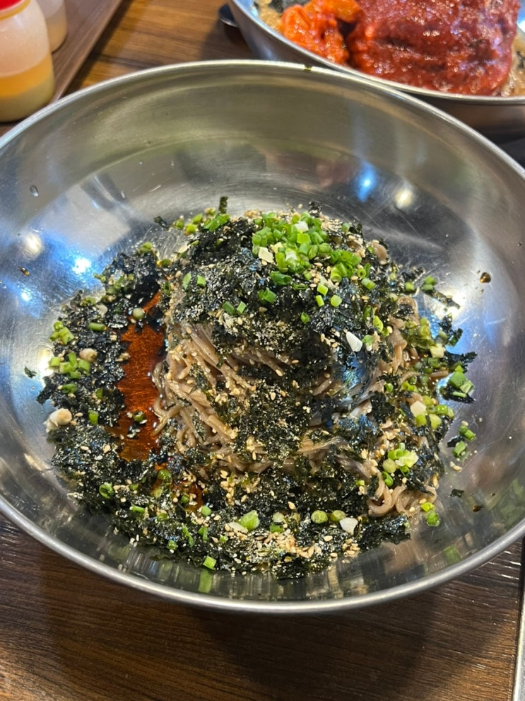  자양동 맛집 메밀의 정석 들기름막국수 감자만두 조합 추천 후기