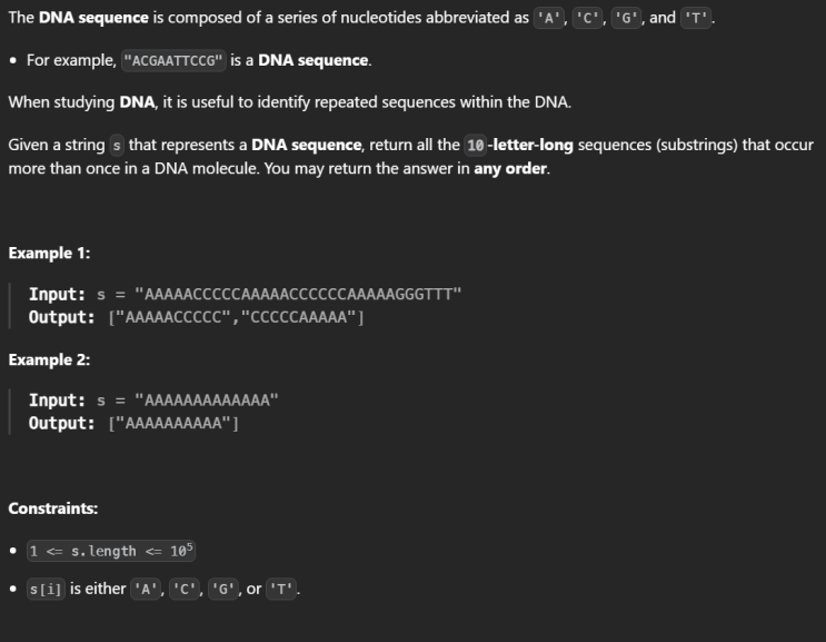  JAVA_LeetCode 187_Repeated DNA Sequences