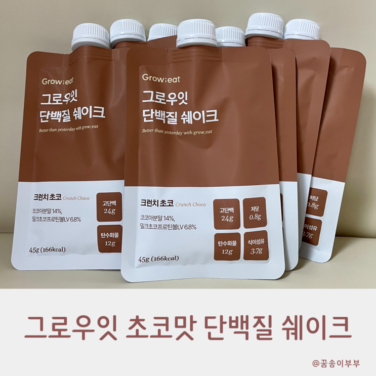  그로우잇 초코맛 단백질 쉐이크 당 걱정 없이 마셔요