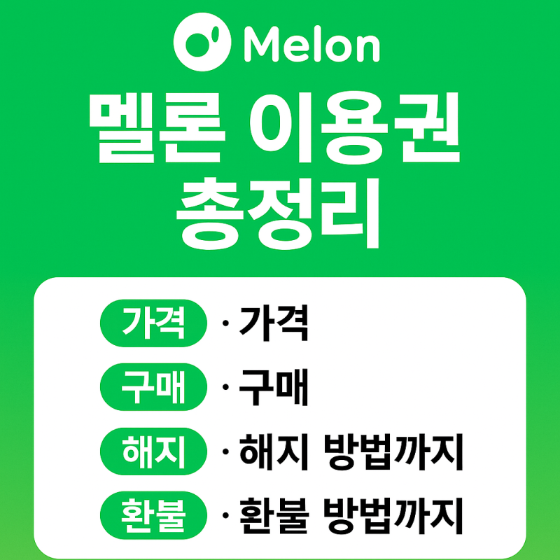 멜론이용권 총정리 가격 구매 해지 환불 방법까지