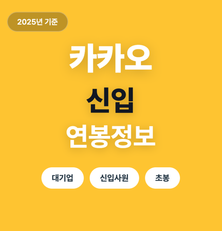  카카오 신입 개발자 연봉(25년)