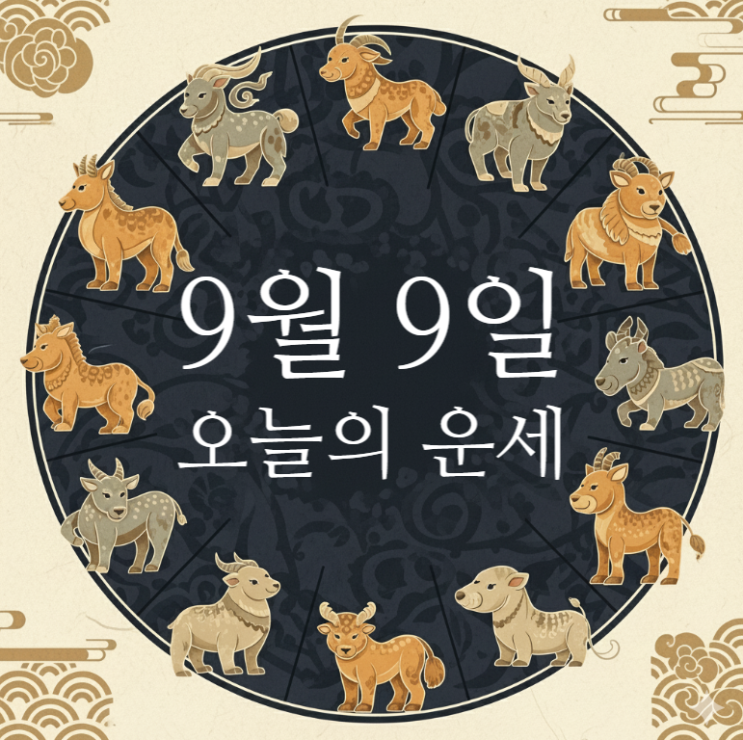  2025년 9월9일 띠별 오늘의 운세