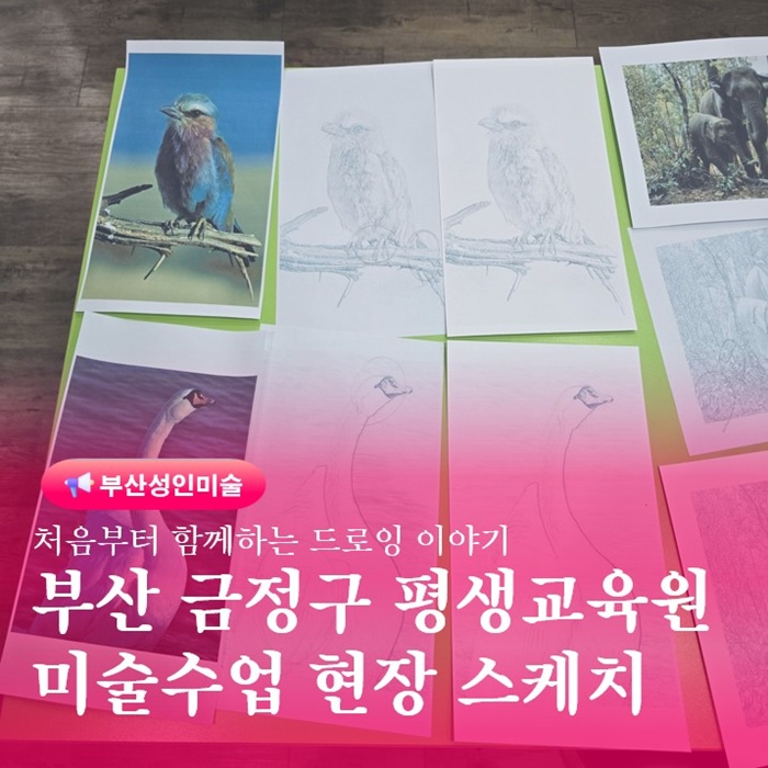  부산금정구평생교육원 드로잉미술 수업현장