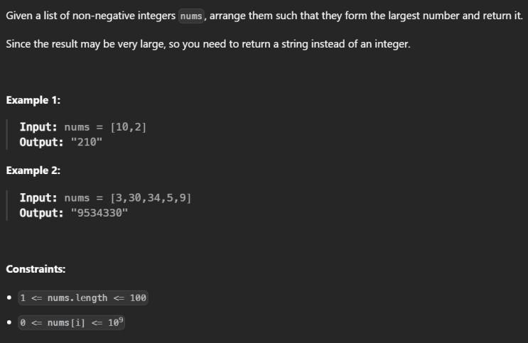  JAVA_LeetCode 179_Largest Number
