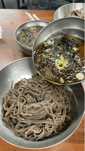  전주 가볼만한 곳 메르밀진미집 본점 주차 메뉴 땡초소바 후기