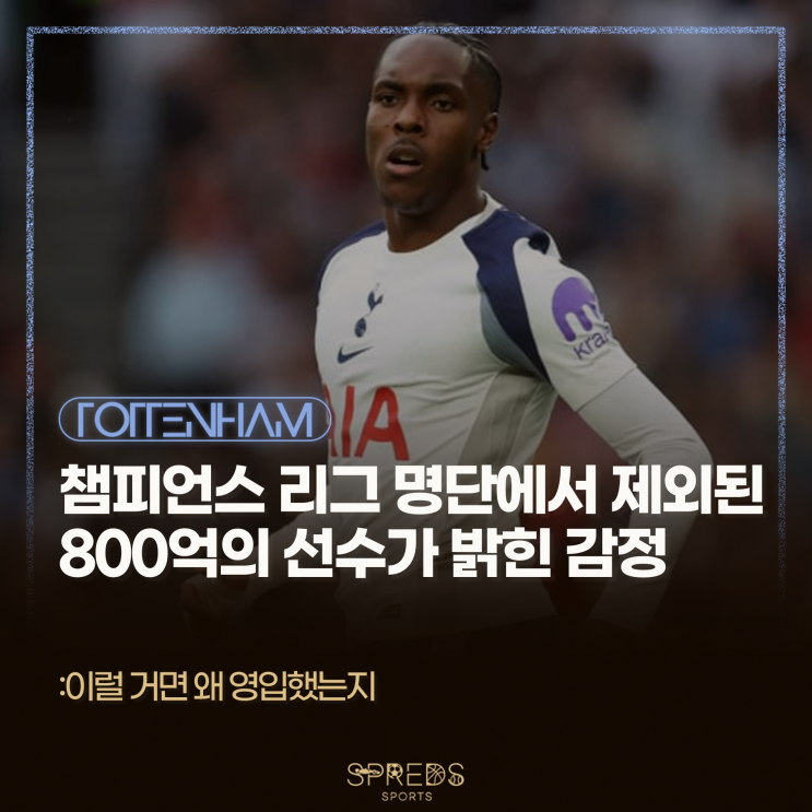 [정보] '<b>손흥민</b> 대체자' 800억 선수가 <b>챔피언스 리그</b> 명단에서... 