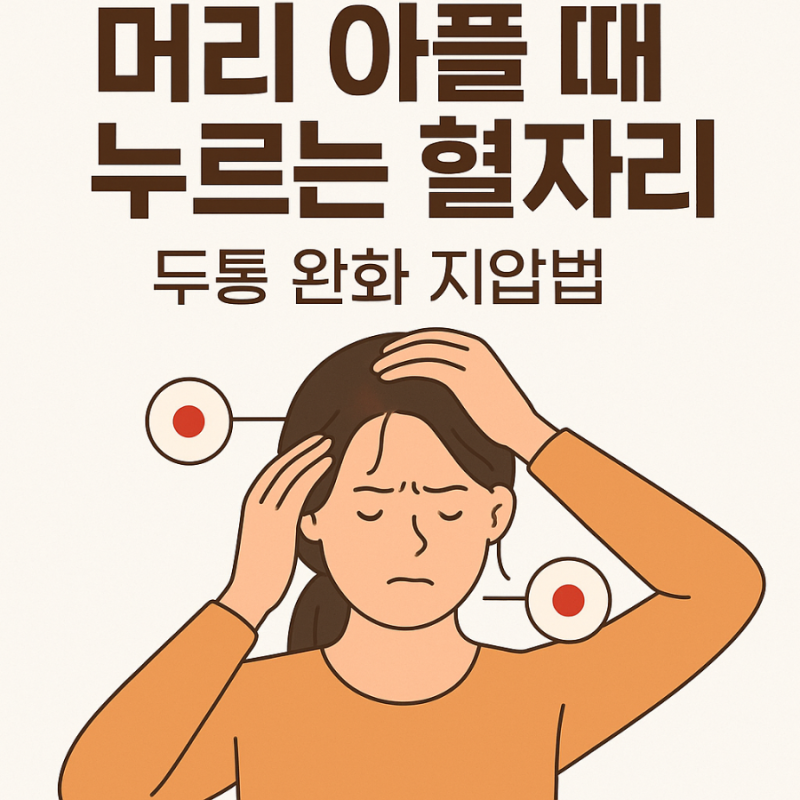 머리 아플 때 누르는 혈자리 3곳, 두통 완화 지압법
