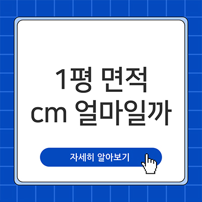  1평 면적 cm 얼마일까