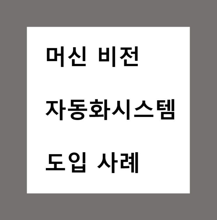  머신비전 자동화시스템 도입 사례