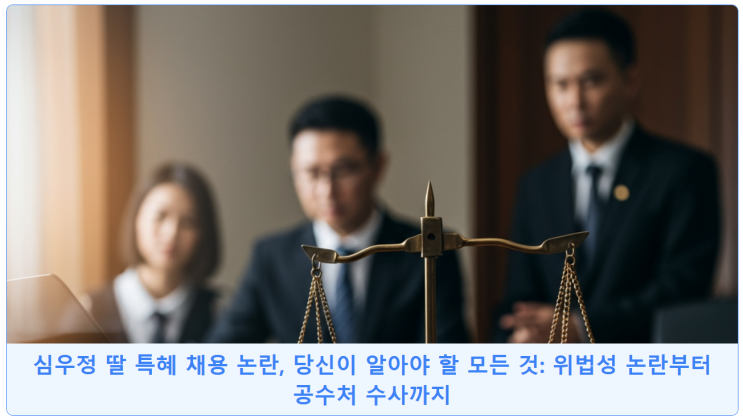 <b>심우정</b> 딸 <b>특혜 채용</b> 논란, 당신이 알아야 할 모든 것: 위법성... 