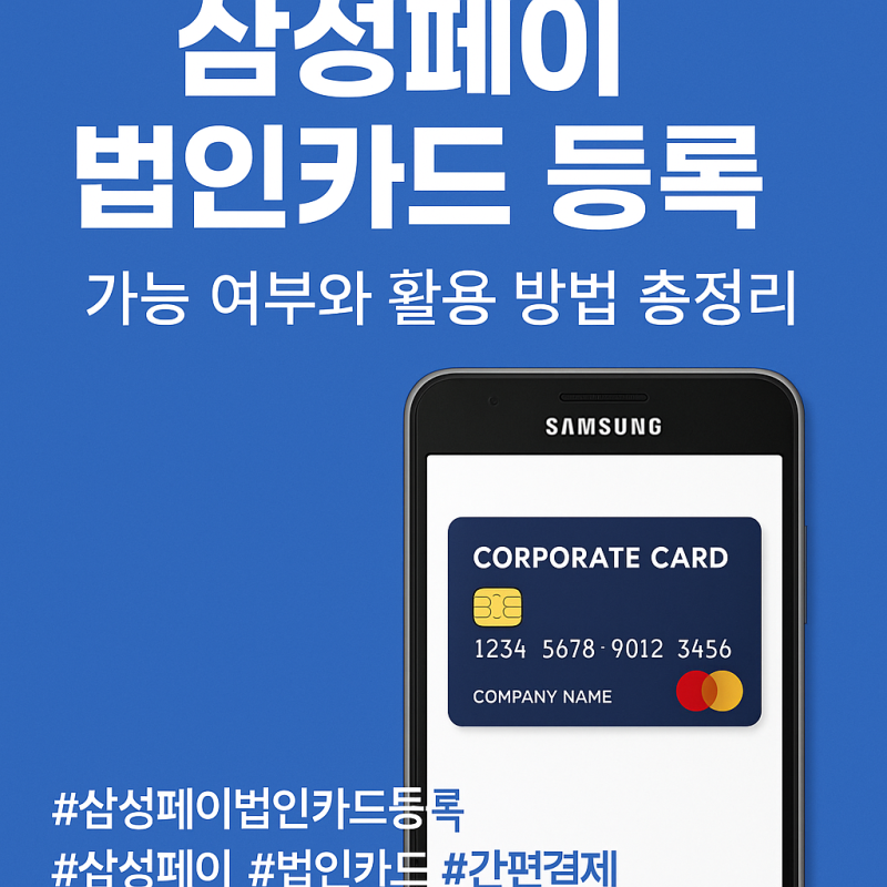 삼성페이법인카드등록 가능 여부와 활용 방법 총정리(2025최신버전)