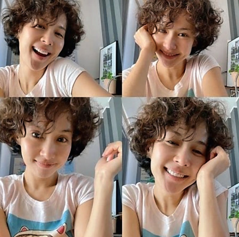 조여정 44세 동안 숏컷 단발 머리 웨이브 스타일