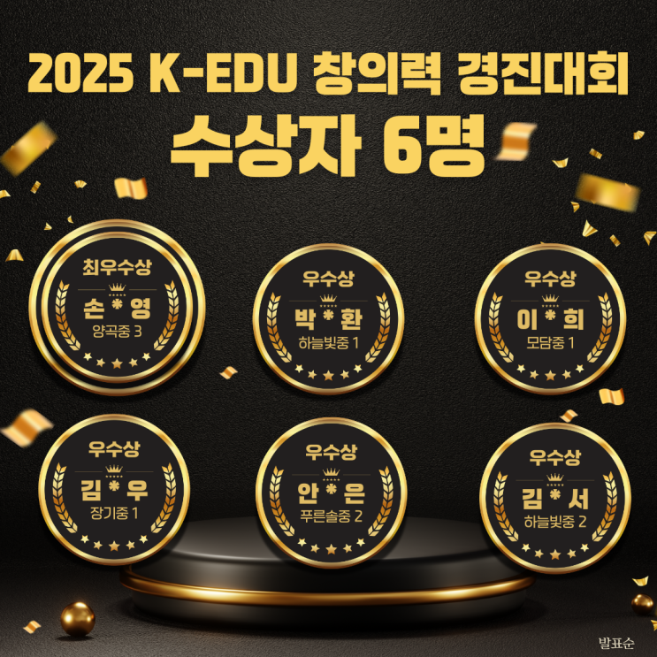  2025 K-edu 창의력 경진대회 수상자 발표 – 우리 학원 6명 수상 쾌거