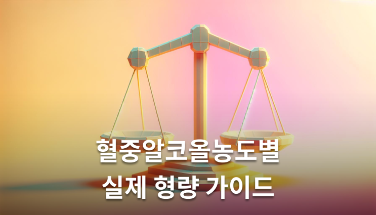  음주운전형량 혈중농도별 처벌 총정리