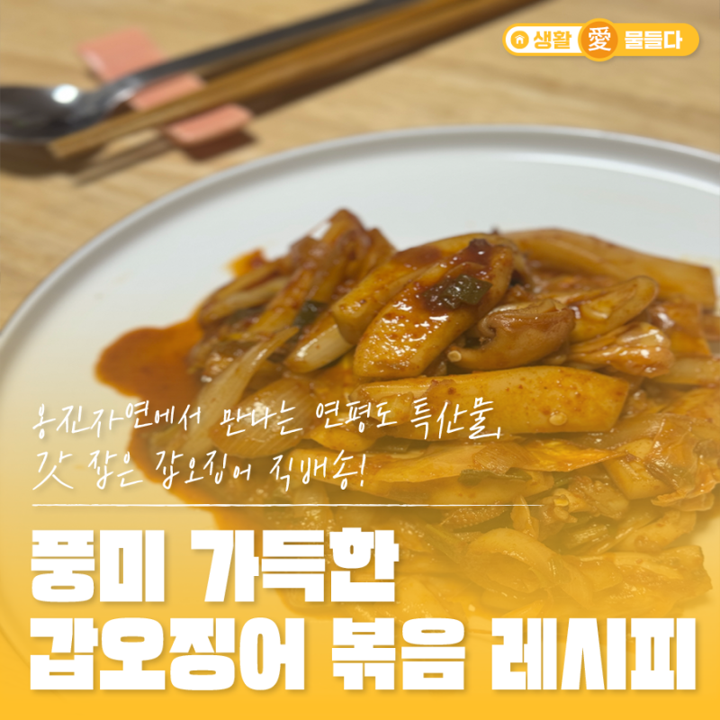 간단한 갑오징어 볶음 황금 레시피 옹진자연 연평도 특산물, 갓 잡은 손질 갑오징어 직배송