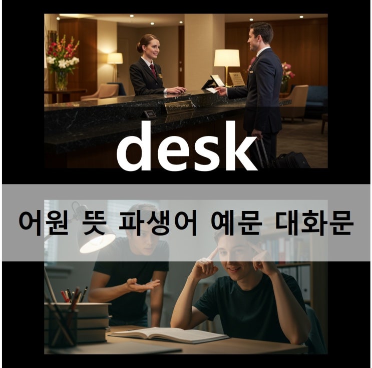  desk 어원 뜻 파생어 예문 대화문