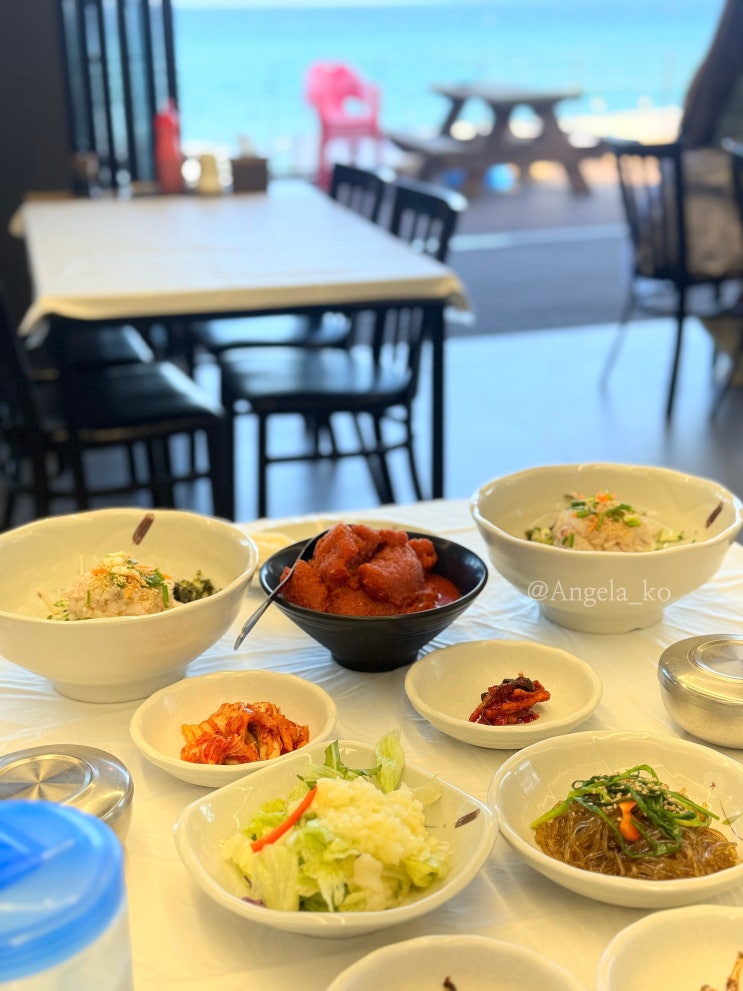 영덕 독박투어 맛집 고래불 머구리 횟집 인생 물회 사과 슬러쉬 소스 너무 맛있어