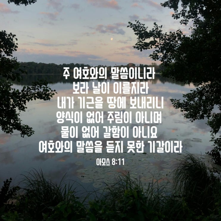  아모스 8장 11절/말씀 없는 기근, 영혼의 갈증