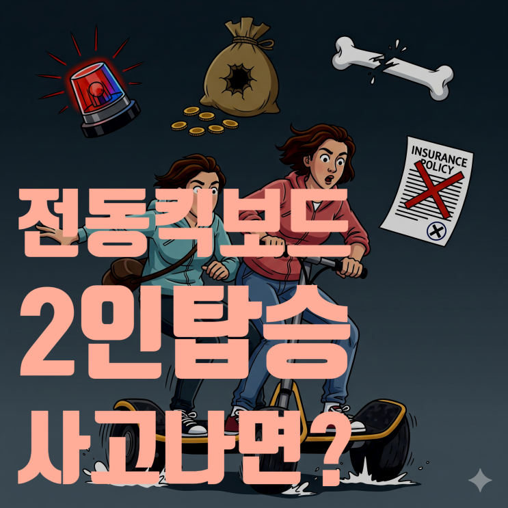  전동킥보드 2명 타다 사고나면 어떻게 되나요?