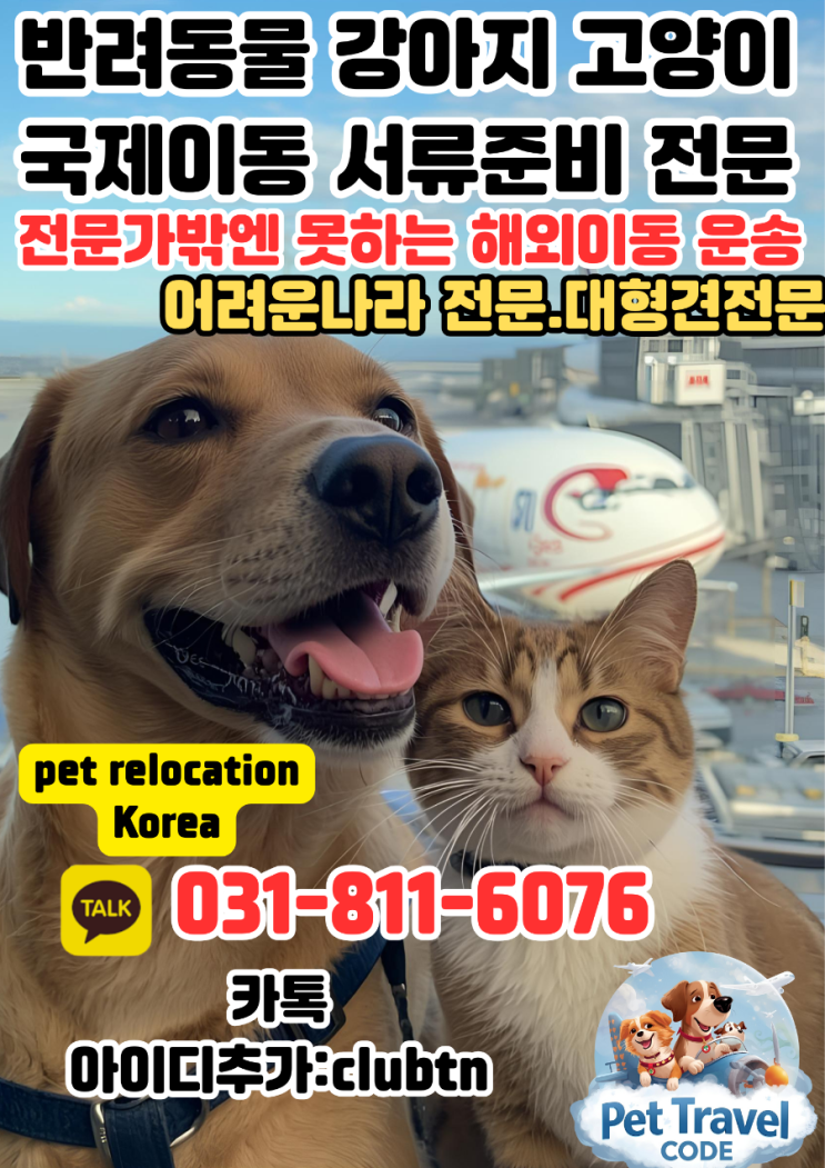  강아지 고양이 해외이동 검역 절차 한 번에 안내국가별 맞춤 Pet Relocation 서비스