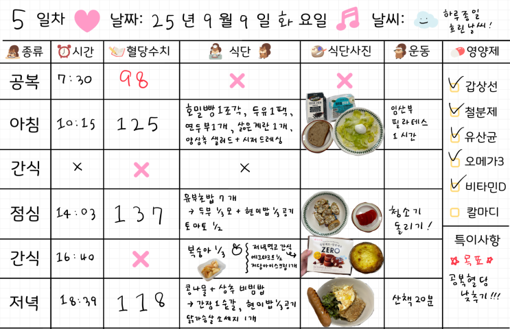  임신 29주차 | 임당식단 5일차 & 혈당체크 | 유부초밥, 콩나물상추비빔밥
