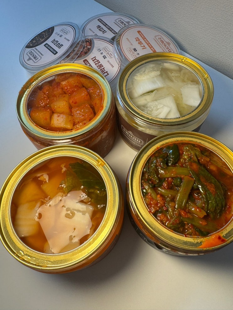  청송주왕산 소용량 캔김치, 백김치·열무김치·깍두기·나박물김치