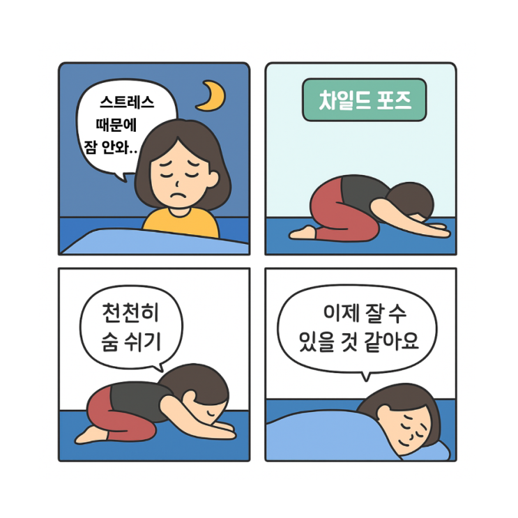  스트레스로 잠 못 이루는 밤…  ‘차일드 포즈’로 꿀잠 자는 법