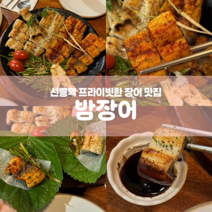  밤장어 강남 프라이빗 룸식당 선릉역 장어 맛집