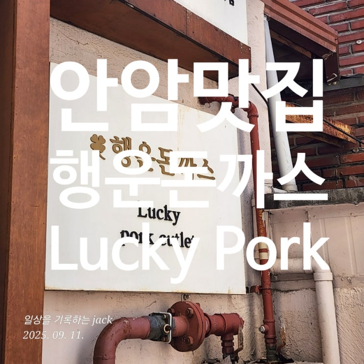  [안암맛집] 행운돈까스 후기, 수제돈까스 전문점