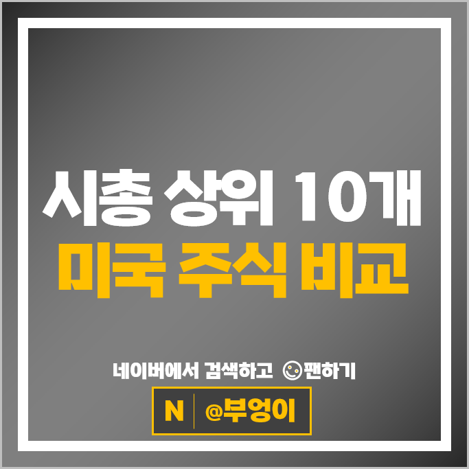 시가총액 상위 미국 주식 순위 : 마이크로소프트 주가 애플 구글 페이스북 브로드컴