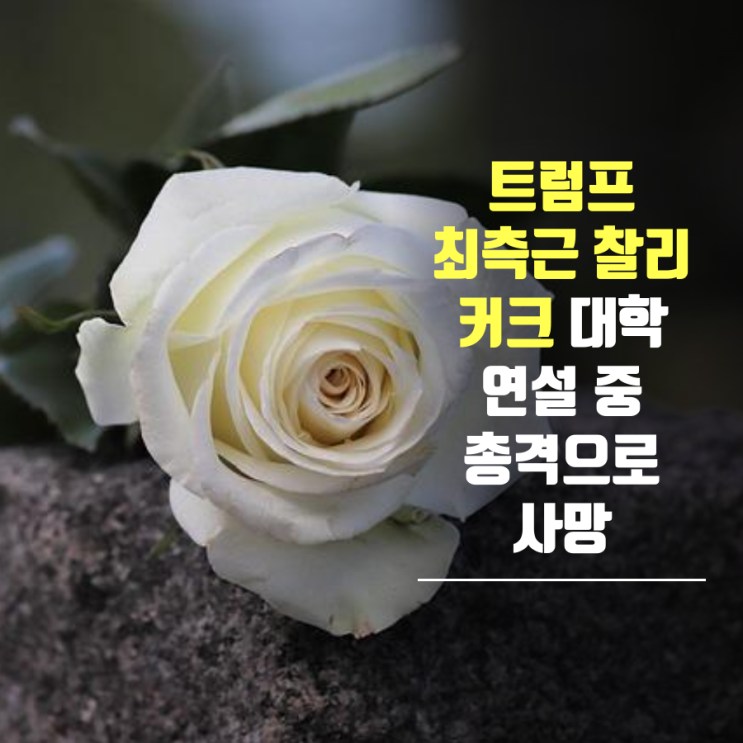 충격! <b>트럼프</b> 최측근 <b>찰리 커크</b>, 대학 연설 중 총격으로 사망