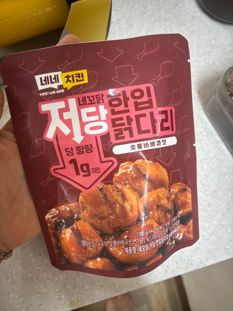 네네치킨 네꼬닭 저당 한입닭다리 - 숯불바베큐맛