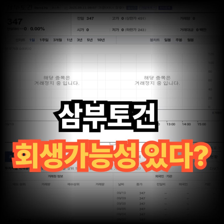  삼부토건 회생가능성 거래정지 이후 절차와 전망