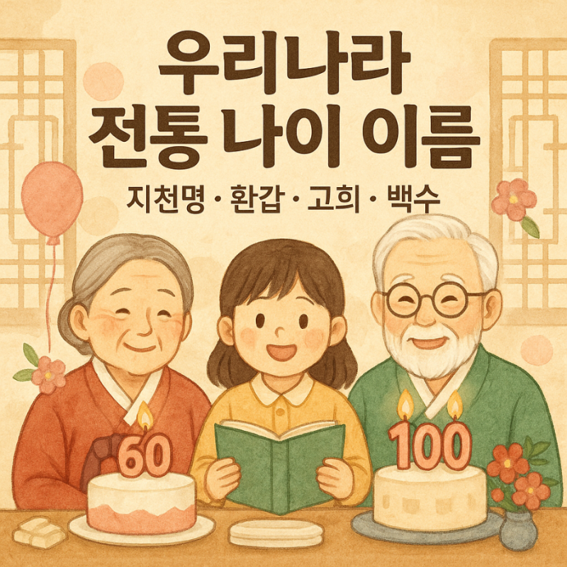 우리나라 전통 나이 이름 60세 70세 환갑 고희 산수