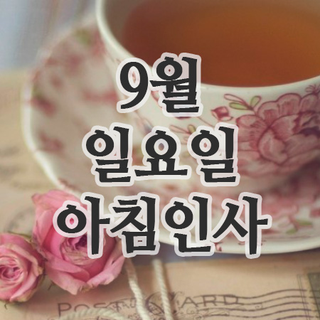  9월 인사말 14일 일요일 주말 아침인사 이미지