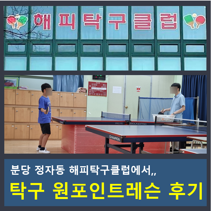  분당 정자동 해피탁구클럽 원포인트 레슨 : 아들의 탁구 첫걸음