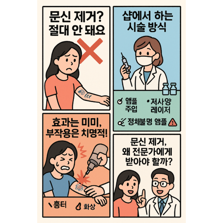   에스테틱 샵에서 문신 제거? 절대 안 돼요!
