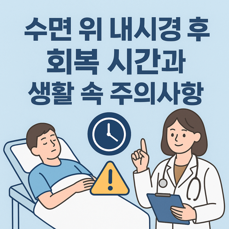  수면 위 내시경 후 회복 시간과 생활 속 주의사항