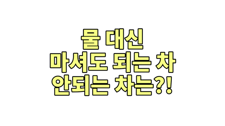  물 대신 차, 마셔도 될까? (OK인 차 vs NO인 차 완벽 정리!)