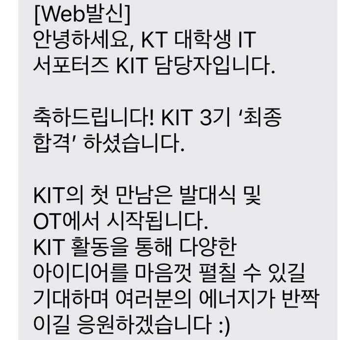  [KT 대학생 IT 서포터즈 KIT 3기] KIT 3기 기획 부문 서류 및 면접 합격 후기