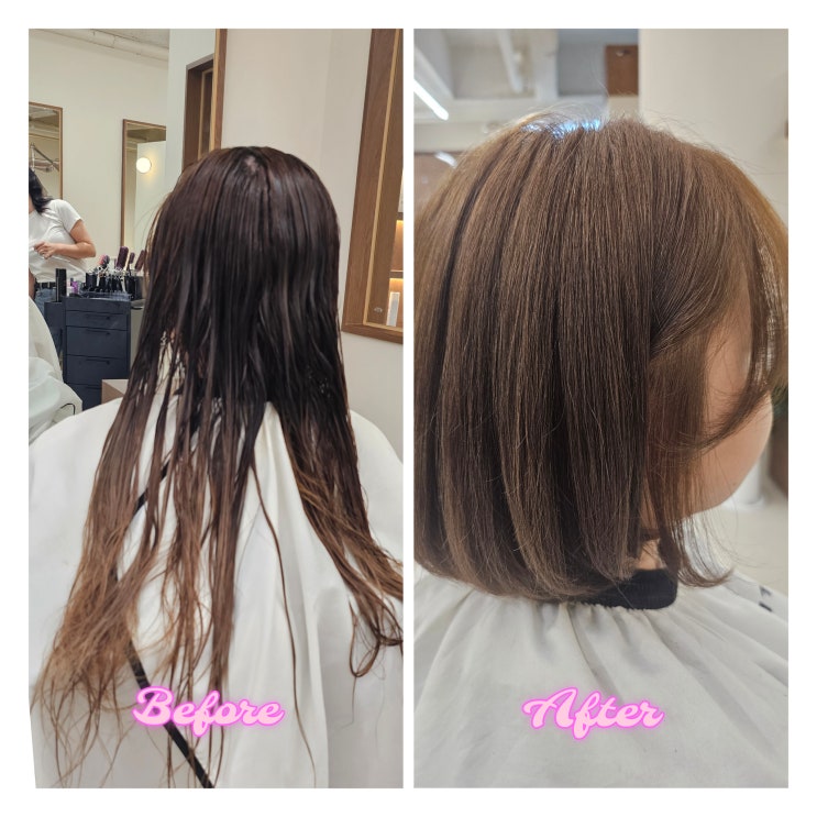  수원조원동미용실 리안헤어 북수원조원점에서 인생단발컷 완성, 5년 긴머리에서 단발로! ️내돈내산