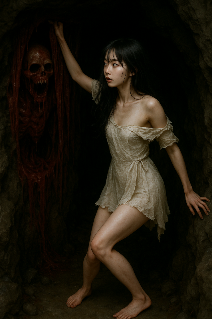  공포 소녀 일러스트