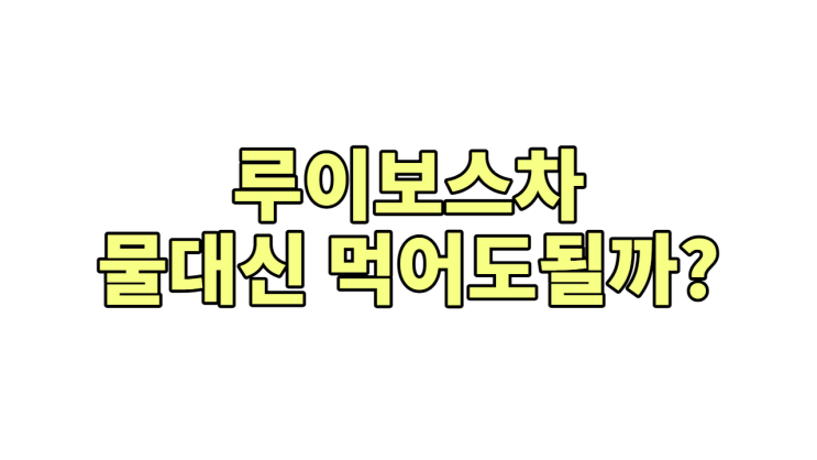  루이보스차, 물 대신 마셔도 될까? (임산부도 OK인 '착한 차'의 모든 것)