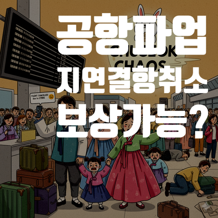 공항 파업 시 비행기 지연/결항/취소 비용, 보상받을 수 있을까? (2025년 최신 정보 총정리!)