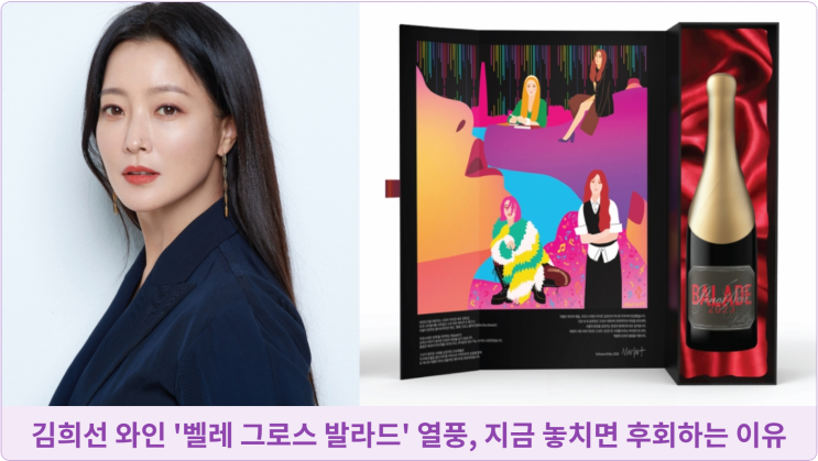  김희선 와인 '벨레 그로스 발라드' 열풍, 지금 놓치면 후회하는 이유