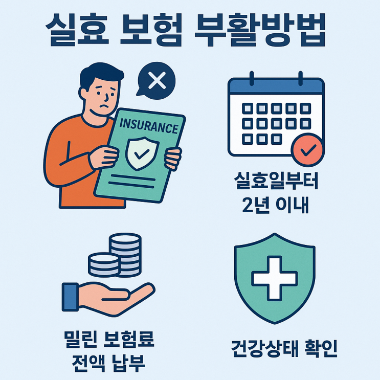 실효 보험 부활 방법 보험 가입 후 면책, 감액기간