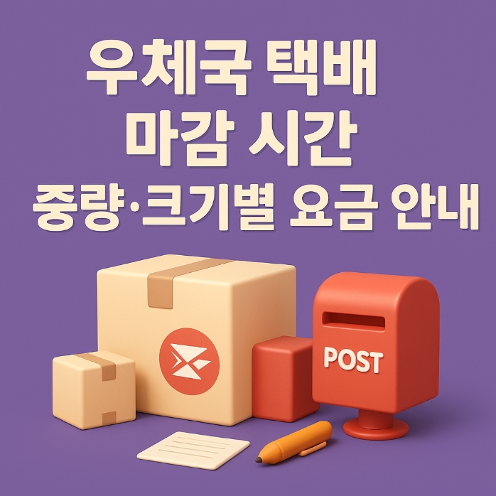  우체국 택배 마감 시간｜중량 크기별 요금 안내